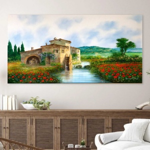 Toscana landscape, uramljena slika 50x100cm