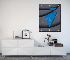 Triangle 1, uramljena slika 56x71cm
