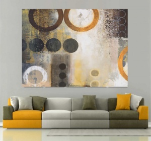 Yellow O, uramljena slika 70x100cm
