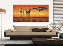 Žirafe u Namibiji, uramljena slika 50 x 100 cm