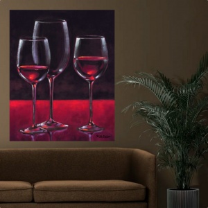 Čaša vina, uramljena slika 60 x 80 cm