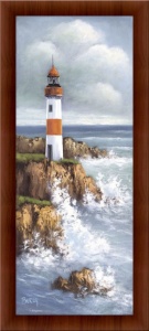 Crveni svetionik, uramljena slika 20 x 50 cm i 30x70cm