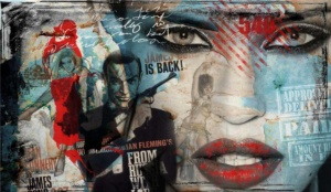 James Bond, uramljena slika 50x100cm