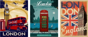 Old posters London , tri uramljene slike 30x40cm svaka