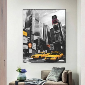 Yellow cab NY, uramljena slika 40x50cm