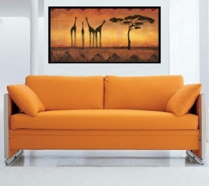 Žirafe u Namibiji, uramljena slika 50 x 100 cm