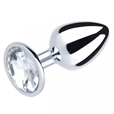 Mali metalni analni dildo sa belim dijamantom | Size S