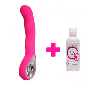Rozi silikonski vibrator za G tačku i lubrikant | KOMBINUJ I UŠTEDI 75