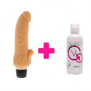 Silikonski vibrator sa dodatkom za klitoris i Lubrikant | KOMBINUJ I UŠTEDI 56