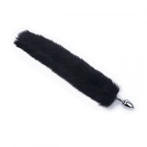 Metalni analni dildo sa crnim repom | Metal Anal Plug Black Tail