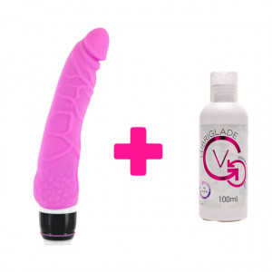 Rozi silikonski vibrator 21cm i Lubrikant | KOMBINUJ I UŠTEDI 57