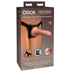 Strap on sa silikonskim dildom 15cm | King Elite Silicone Body Dock Kit