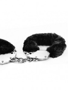 Metalne lisice sa crnim krznom | Black Furry Metal Cuffs