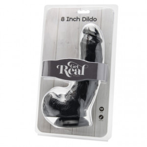 Crni realistični dildo sa testisima 20cm | Dildo 8 inch with Balls