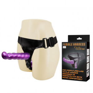 Ljubičasti Dupli Strap on | FEMALE HARNESS ULTRA