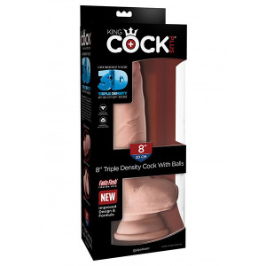 3D Dildo | Triple Density w Balls 8''