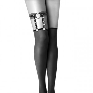 Halteri | Garter with heart and black frill