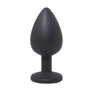Mali crni silikonski analni dildo sa dijamantom | Size S