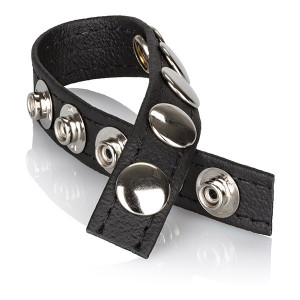 Podešavajući prsten za penis | Leather Multi-Snap Ring