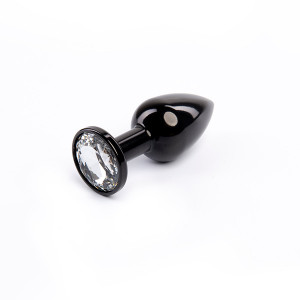 Mali crni metalni analni dildo sa dijamantom | Size S