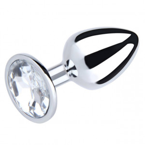 Srednji metalni analni dildo sa belim dijamantom | Size M