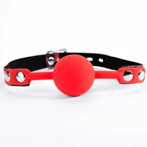 Kugla za usta | Red silicone ball gag leopard