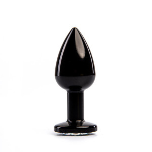 Mali crni metalni analni dildo sa dijamantom | Size S