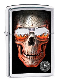 Зажигалка Zippo 29108 Anne Stokes Skull Sunglasses