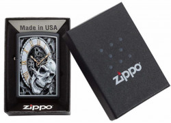 Зажигалка Zippo 29854 Skull and Clock