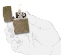 Зажигалка Zippo 201FB Antique Finish Brass