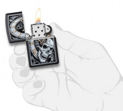 Зажигалка Zippo 29854 Skull and Clock