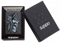 Зажигалка Zippo 29863 Wolf Skull Feather