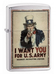 Зажигалка Zippo 29595 Uncle Sam US Army