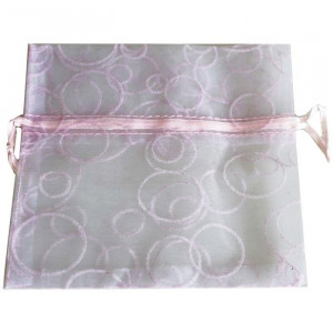 Saculet roz din organza pentru bombe de baie