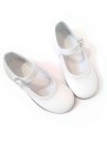 Ballerine bambina mary jane scarpe bianche eleganti in pelle