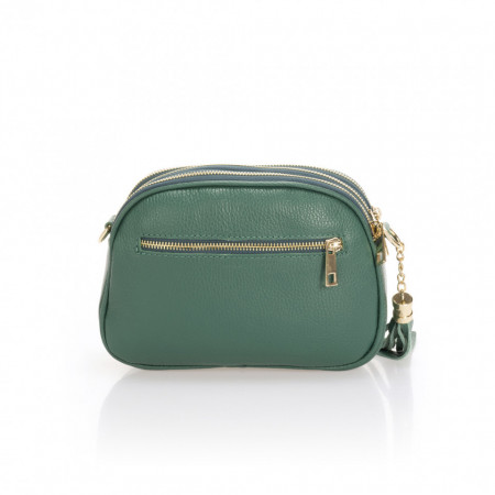 Geanta crossbody din piele naturala Maya Verde Petrol Miavera