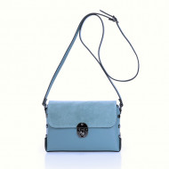 Geanta dama din piele naturala Mineral Blue Avah by Giulia Massari
