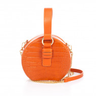 Geanta dama din piele naturala Orange Kaira Miavera