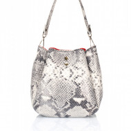 Poseta dama din piele naturala Gri Snake Print Miavera