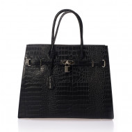 Geanta dama din piele naturala Neagra Glory by Markese