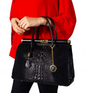 Geanta dama din piele naturala Neagra Gloria by Markese