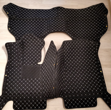 Covorase Auto Premium Volkswagen Touran; negru fir crem