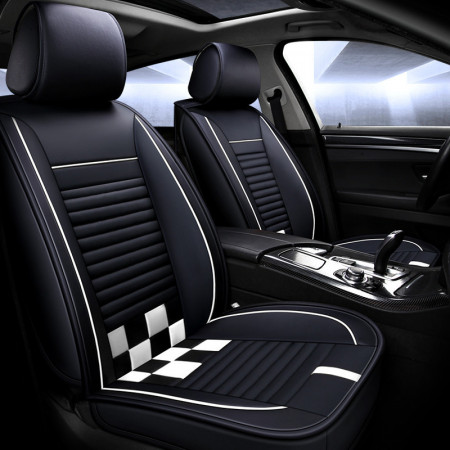 Huse auto Seat Negre cu Alb/ Fara Pernute