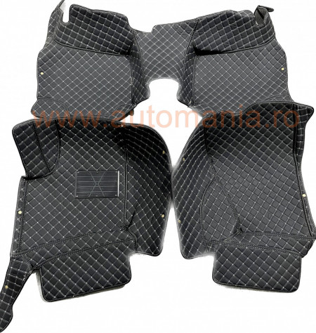 Covorase auto premium Porsche Cayenne 2 , Negru fir crem
