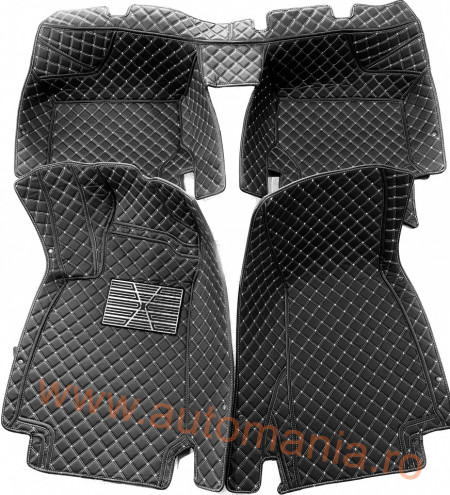 Covorase auto Premium Audi Audi A6 C8 negru fir crem