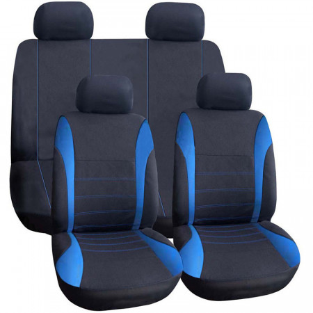 Huse Auto Universale Negre + Albastru