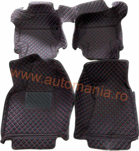 Covorase auto premium Audi Q5 (2010-2016) negru cu fir Rosu