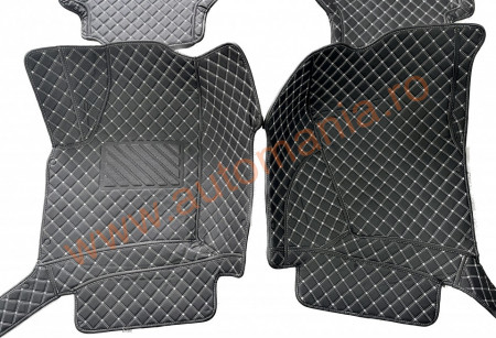 Covorase Auto Premium Volkswagen Touareg 2012-2017 negru cu fir crem