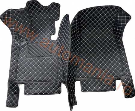 Covorase auto premium BMW serie 5 G30 negru fir crem