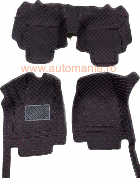 Covorase auto Premium Ford Mondeo MK 5 , Negru cu Fir rosu